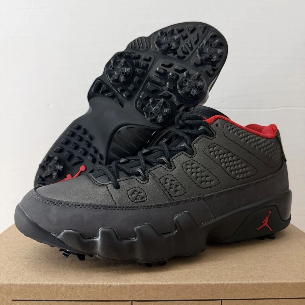 Size 12 - Air Jordan 9 Low Golf Charcoal Black True Red FJ5934-002 (Brand New)